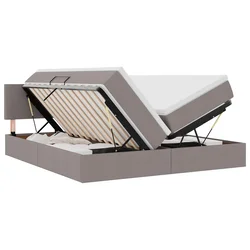 Krevet s od storage Sivo-smeđa 180 x 200 cm Lažna koža