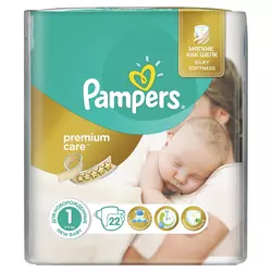 Pampers Premium Care pelene, Veličina 1, (2-5kg) , 22 komada