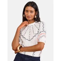 love & roses Bluza nočno modra/losos/bela