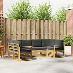 Sekcijska garnitura 6 pcs Bijela i antracit 245 x 128,5 x 73 cm