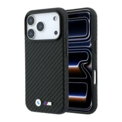 Maska BMW M Carbon Metal Logo Magsafe za iPhone 17 Pro/ 18 Pro crna