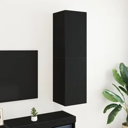 TV Kabinet za Zid Zidne Crni hrast 30,5 x 30 x 110 cm