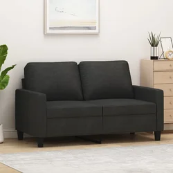 vidaXL Dvosed črn 120 cm blago