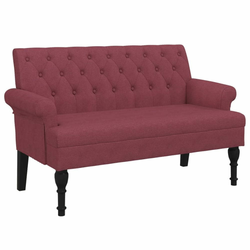 Klupa s naslonom boja vina 120 x 62 x 75,5 cm od tkanine
