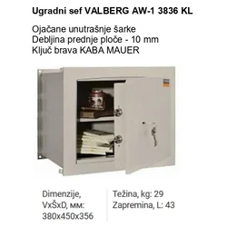 Ugradni sef VALBERG AW-1 3836 KL