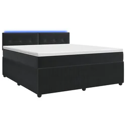 vidaXL Postelja boxspring z vzmetnico Črna 140 x 190 cm Žamet