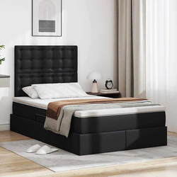 Krevet s od storage s madracem Crna 120 x 200 cm Lažna koža