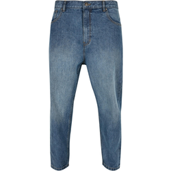 Mens Cropped Tapered Jeans Blue