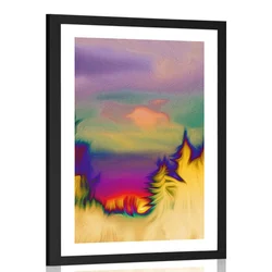 Plakat s paspartujem nenavadni obrisi gozda - 30x45 black