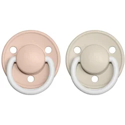 BIBS De Lux Natural Rubber Night Size 1: 0+ months duda Blush / Vanilla 2 kos