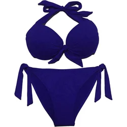 EONAR večbarvne dvodelne push-up kopalke - Navy Modra, M