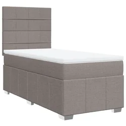 Vidaxl Box spring postelja z vzmetnico taupe 100x200 cm blago