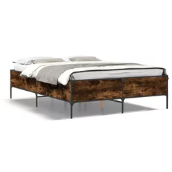 Okvir kreveta boja hrasta 140x190 cm konstruirano drvo i metal