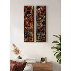 Wallity Dekorativne uramljene slike na platnu, 25x100cm, 2 komada, Šarene