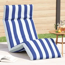 Sklopiva ležaljka za sunčanje plavo-bijela 175x54x8,5 cm Oxford tkanina