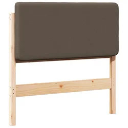 Vidaxl Tapecirano vzglavje Rjava in taupe 90 cm Masivno borovo les