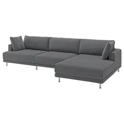 UPPAKRA Modularna sofa s 4,5 sedišta, s lenjivcem, desno/Johanneshov tamnosiva