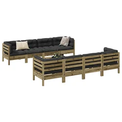 9-dijelni set vrtnih sofa s jastucima od impregnirane borovine