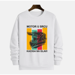 MAFIMI Duks Motor u srcu kaciga na glavi, Beli