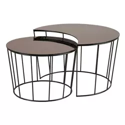 SET POMOĆNIH STOČIĆA crna, bronzana metal, staklo