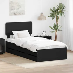 Krevetna konstrukcija Crna 100 x 200 cm Konstrukcijsko drvo