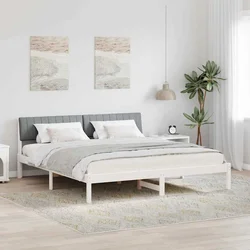 Okvir kreveta s uzglavljem Bijela i svijetlosiva 180 x 200 cm