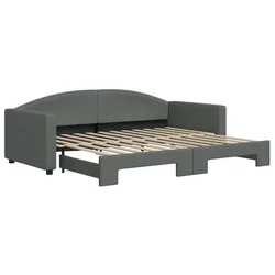 Vidaxl Izvlečna dnevna postelja temno siva 90x200 cm blago