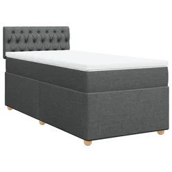 vidaXL vidaXL Box spring postelja z vzmetnico temno siva 90x200 cm blago, (21290935)
