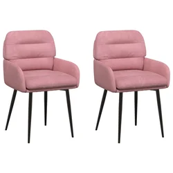 Trpezarijske stolice 2 pcs Baršun Ružičasta 59 x 59,5 x 90 cm