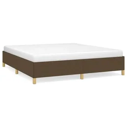 Vidaxl Posteljni okvir brez vzmetnice temno rjav 180x200 cm blago