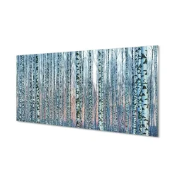 tulup.si Steklena slika Birch gozd sunset 100x50 cm 2 obešalnika