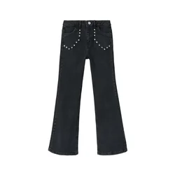 MANGO KIDS Kavbojke črn denim