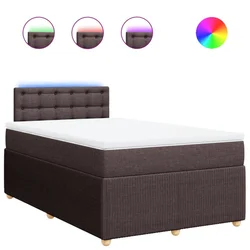 Vidaxl Box spring postelja z vzmetnico temno rjav 120x200 cm blago