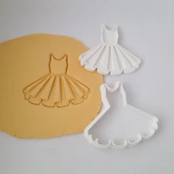 KREATIVNI SLATKIŠI Modla za kolače i ukrase Haljina sa faltama, 10 cm, Bela