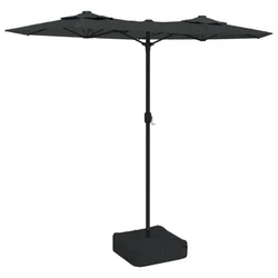 Dvostruki vrtni suncobran s LED svjetlima antracit 316 x 145 cm
