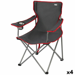 Sklopiva stolica za kampiranje Aktive Tamno sivo 45 x 82 x 47 cm (4 kom.)