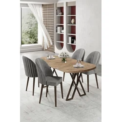 Hanah Home Trpezarijski set, 5 komada, Sivi