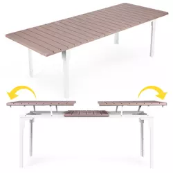 Raztegljiva vrtna miza 180-240 cm za 12 oseb, bež
