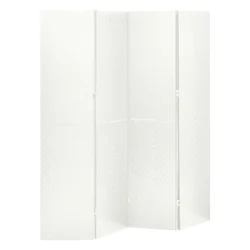 Sobna pregrada s 4 panela bijela 160 x 180 cm čelična