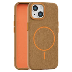 Leather Grip MagSafe maska za iPhone 15 - Narandžasta