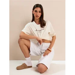 Sinsay - Baggy teksas šorts - belo