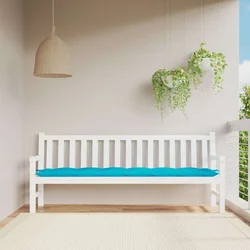 Jastuk za vrtnu klupu tirkizni 200 x 50 x 7 cm od tkanine