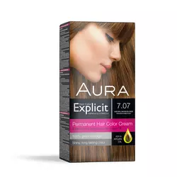 Set za trajno bojenje kose EXPLICIT 7.07 Natural Brown / Prirodno smeđe plava
