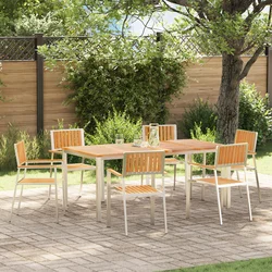 Vrtna stolica 6 pcs Smeđa 56 x 54,5 x 87 cm Čvrsto teak drvo