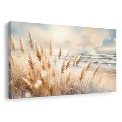 Slika pampasova trava na plaži - 60x40