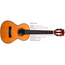 KALA TENOR ukulele KA-ATP-CTG Solid Cedar Top, Acacia Back, High Polis incl.case
