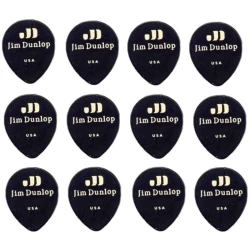 Dunlop 485P-03TH Celluloid Teardrop Black Thin Players Pack