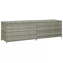 Vrtna kutija za pohranu od poliratana 200 x 50 x 60 cm siva