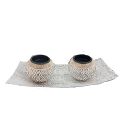BAROK SVEĆNJAK DRVO 26*10CM