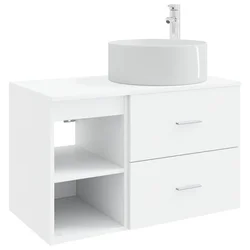 Set namještaja za kupaonicu 2 kom. Bijela Konstruirano drvo